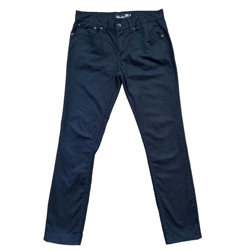 RSQ Men’s Casual Solid Black Skinny Tapered Denim Jeans Size 32x32